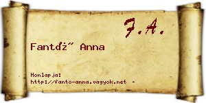 Fantó Anna névjegykártya